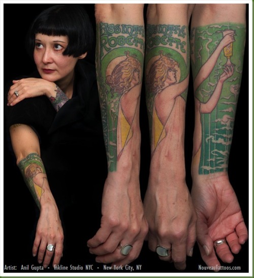 (via Anil Gupta :: Absinthe Robette by Privat Livemont | Nouveau Tattoos)
