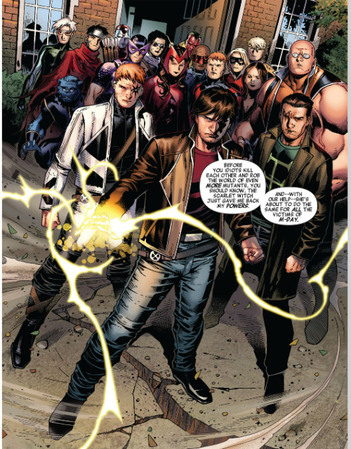 Rictor shakes up some squabbling A-Listers, from Avengers: The Children&rsquo;s Crusade #7.