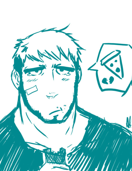 doctor-woodman:  @ alquig: “draw a guy eating” well he want pizza like me right now :C 