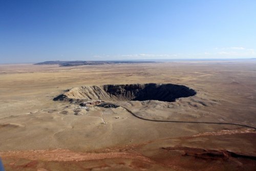     This giant crater in the Arizona desert is creatively named Meteor Crater. It is 1200 