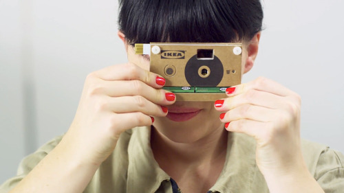 dancesamdance:  sonickid1234:  ckck:  Seems like IKEA are really shaking things up this year. In addition to the previously announced TV set, they’re also going to release a digital camera made of cardboard called Knäppa (“Snap”). It’ll hold