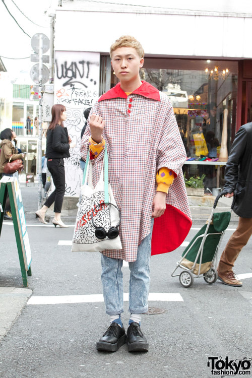 Blonde 18-year-old Harajuku guy w/ resale fashion, Kinsella bag &amp; Tokyo Bopper shoes.