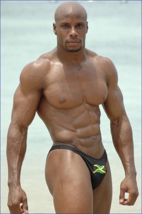 Black hunk men beach