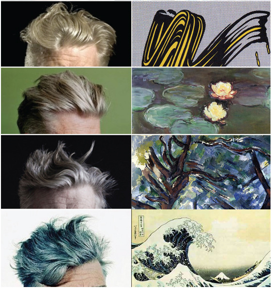 free-parking: David Lynch’s hair compared to famous artwork via Jimmy Chen 