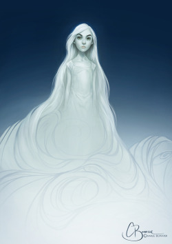 charliebowater:  A very half assed doodle / painting (I didn’t even finish her limbs) inspired by Aisling from The Secret of Kells. I wasn’t particularly blown away by the film, but I’ll be damned if I don’t love a girl with swooshy hair. About