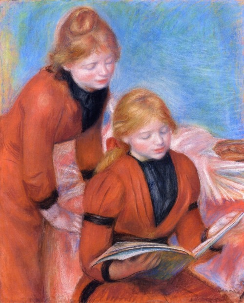 Reading (1889). Pierre-Auguste Renoir(1841–1919), French. Impressionism. In characteristi