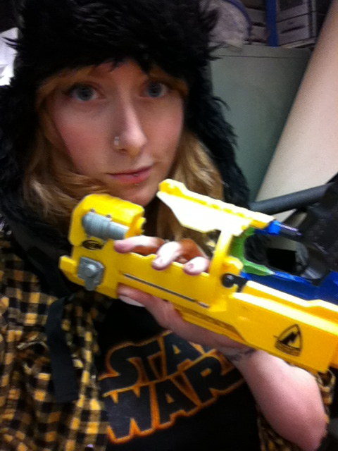 Wow, she wasn’t kidding! I just got a text from her saying she was painting her nerf guns while wearing a Star Wars t-shirt, then I open my Tumblr and BAM! Goddamn I love this lady. ladyvonbeck:  Hi I’m Erin. And I’m a nerd.  Just pulled apart