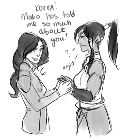 thesimplethings1:  beawarriordragon:  girladventurer:  Asami is curious about Korra.  Hahahhahahhahahsa  canon asami  hehe “curious” ;3