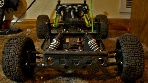 poopskittle:  I took first place in the B main tonight at Dirt Heaven RC Raceway!Obligatory pics of my awesome RC truck. It’s a Traxxas Slash. Well, was. There aren’t many original parts left anymore.