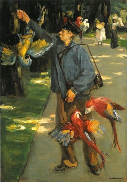 poboh:  The parrot man, 1902, Max Liebermann. German Impressionist Painter (1847 - 1935) 