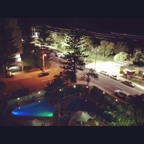 Surfers Paradise at night. View from Peninsula Apartments. I could fully live here!!
