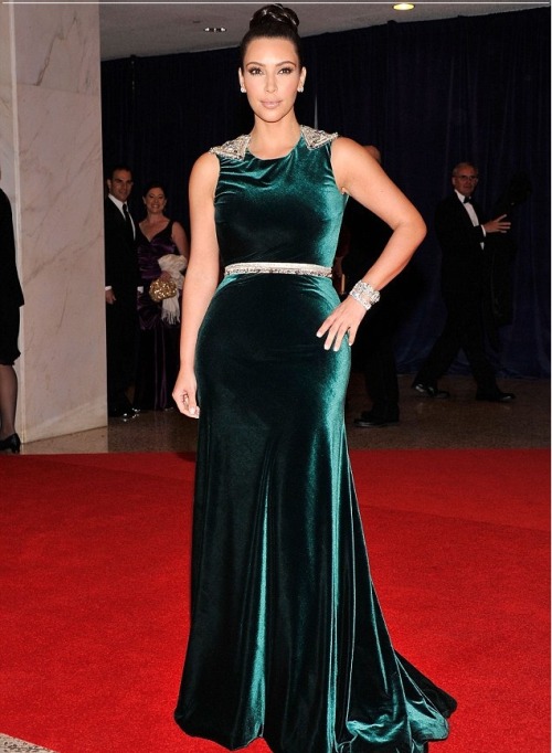 Kim Kardashian was spotted at the White House Correspondent’s Dinner looking beautiful in a ve