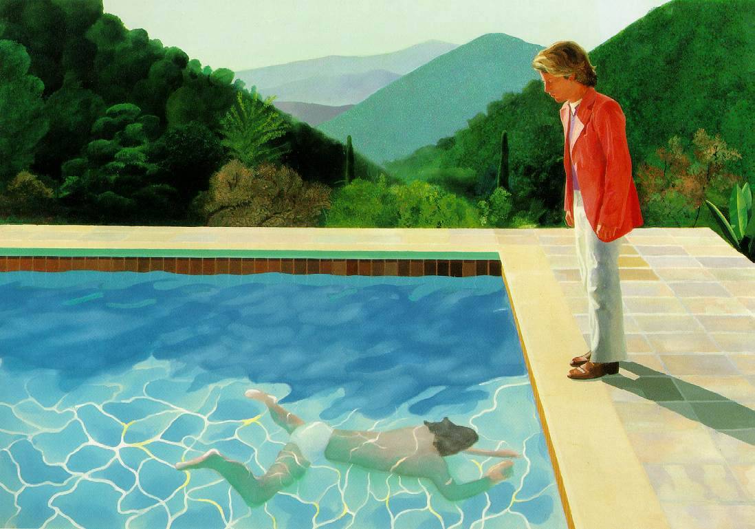 mrscaravaggio:  David Hockney - Pool With Two Figures - 1971 Currently at the Metropolitan