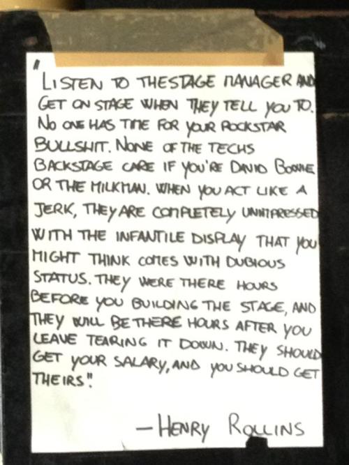 somaornothing:  Henry Rollins’ note to the Stars.