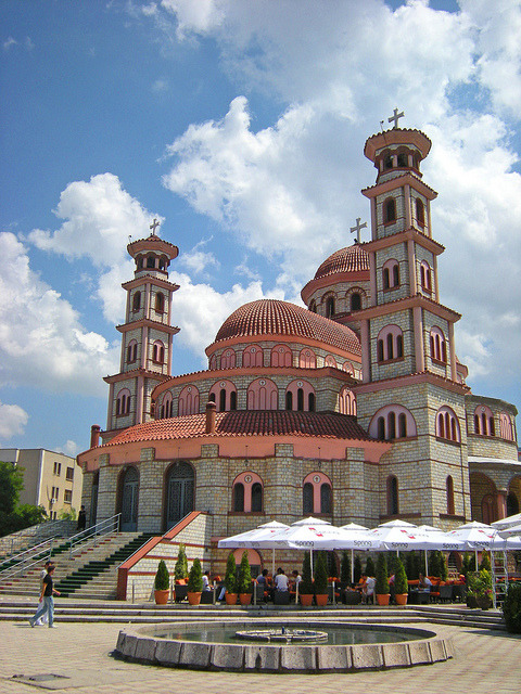 The cathedral of Korçë, Albania (by Troels Roland).