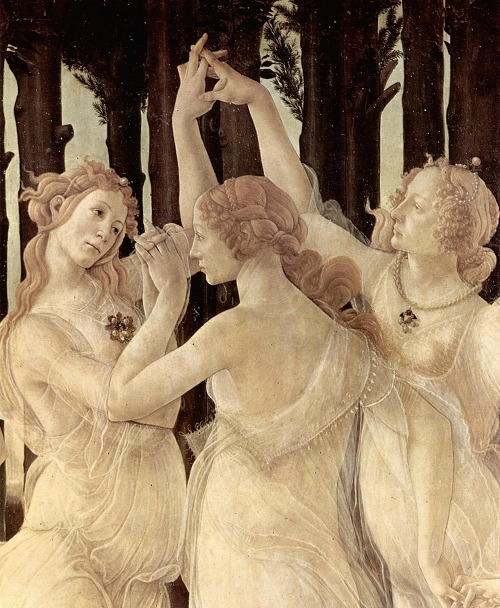 honeyspider:The Three Graces (detail from Botticelli’s Primavera)