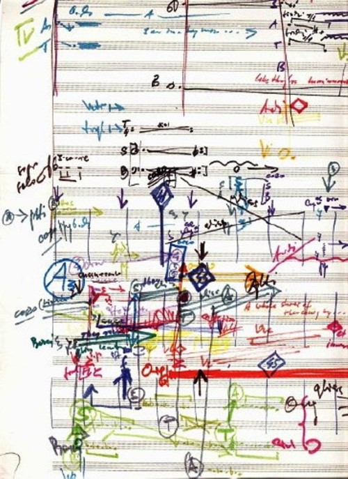 biitumen: thatswhenyouseesparks: Page from jonny Greenwood’s composition for penderecki. 