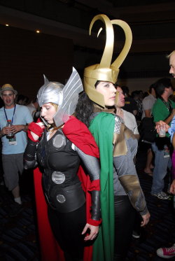 demonsee:  Rule 63 Thor &amp; Lady Loki, cosplayed by Kit Quinn Read More: http://www.comicsalliance.com/2012/04/30/best-cosplay-ever-this-week-the-avengers-edition/#ixzz1tYUToccu