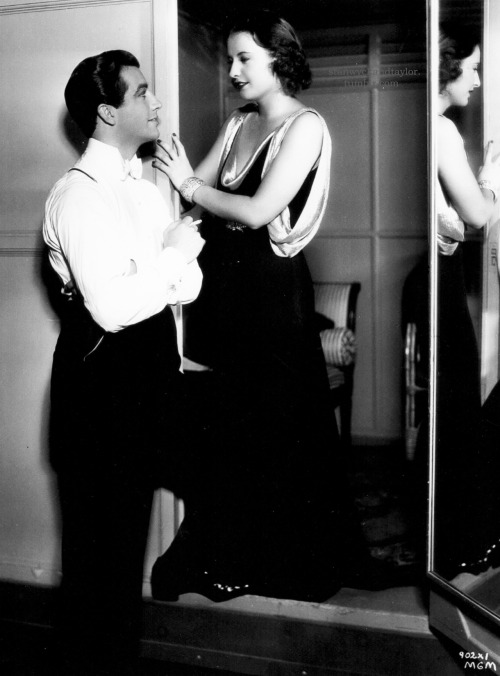 Barbara and Robert on the set of His Brother’s Wife (1936)