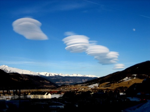 Lenticular clouds. 