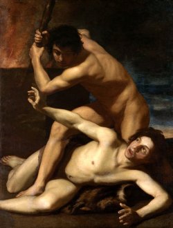 levoncore:  thisblueboy:  Bartolomeo Manfredi, Cain Kills Abel, c.1600  