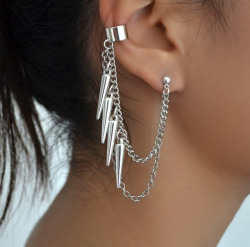 perfectingmyslf:  Dangling Spikes Earcuff