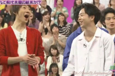 mehi85:Awww…Finally I have done it :DHere’re some cute SA gifs from Vs Arashi 2012. 04. 26.If you wo