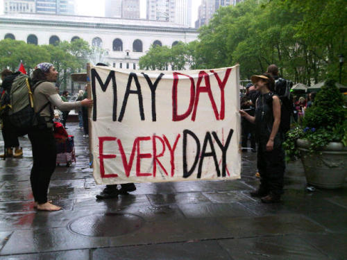 cnbc:Scenes from Occupy Wall Street:  May Day protests through Midtown.Photos: CNBC