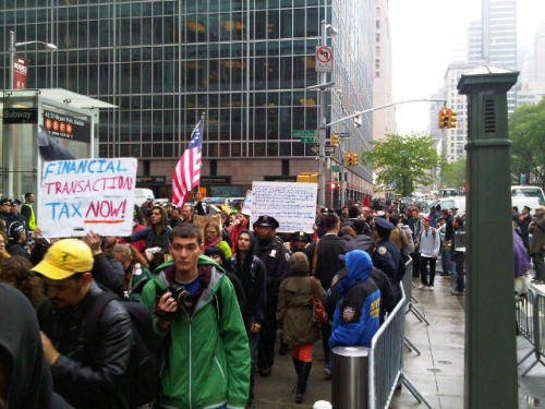 cnbc:Scenes from Occupy Wall Street:  May Day protests through Midtown.Photos: CNBC