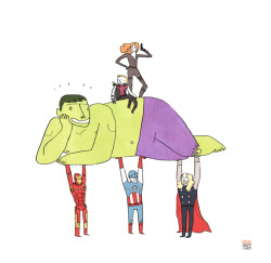 gingerhaze:  HULK AM TIRED OF CARRY AVENGERS. TIME FOR AVENGERS