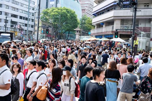 Harajuku is soooo crowded during Golden Week! This is the intersection in front of LaForet.