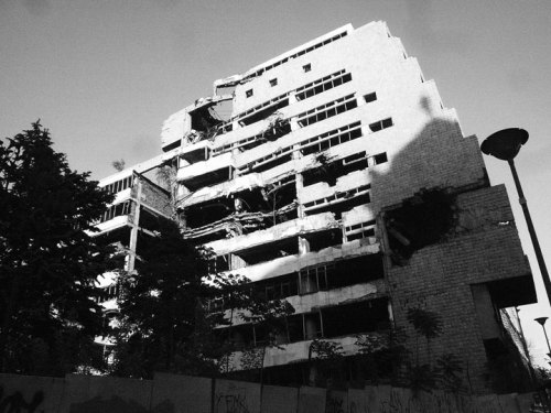 The ruins after the NATO bombardment of Belgrade in 1999