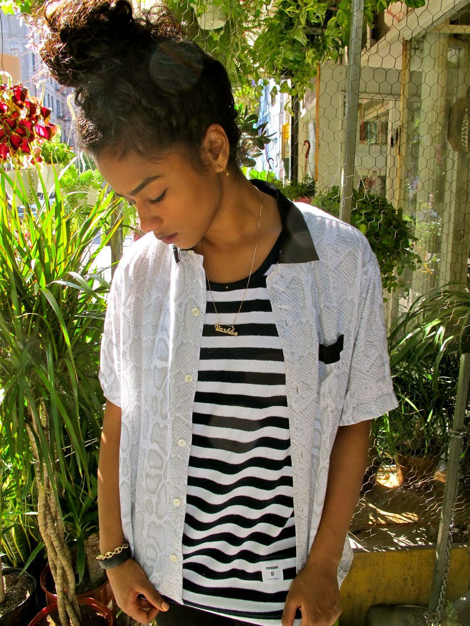 vashtie:  the pope of east village (2012) -Supreme Snakeskin Button Up -Supreme Terry
