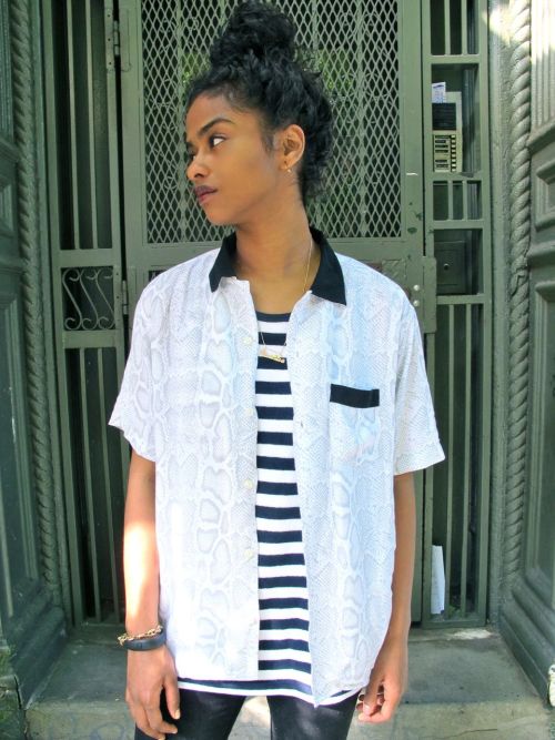 vashtie:  the pope of east village (2012) -Supreme Snakeskin Button Up -Supreme Terry Cloth Tank Top