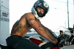 encorealways:  Will &gt;&gt; more men on motorcycle HERE &lt;&lt;