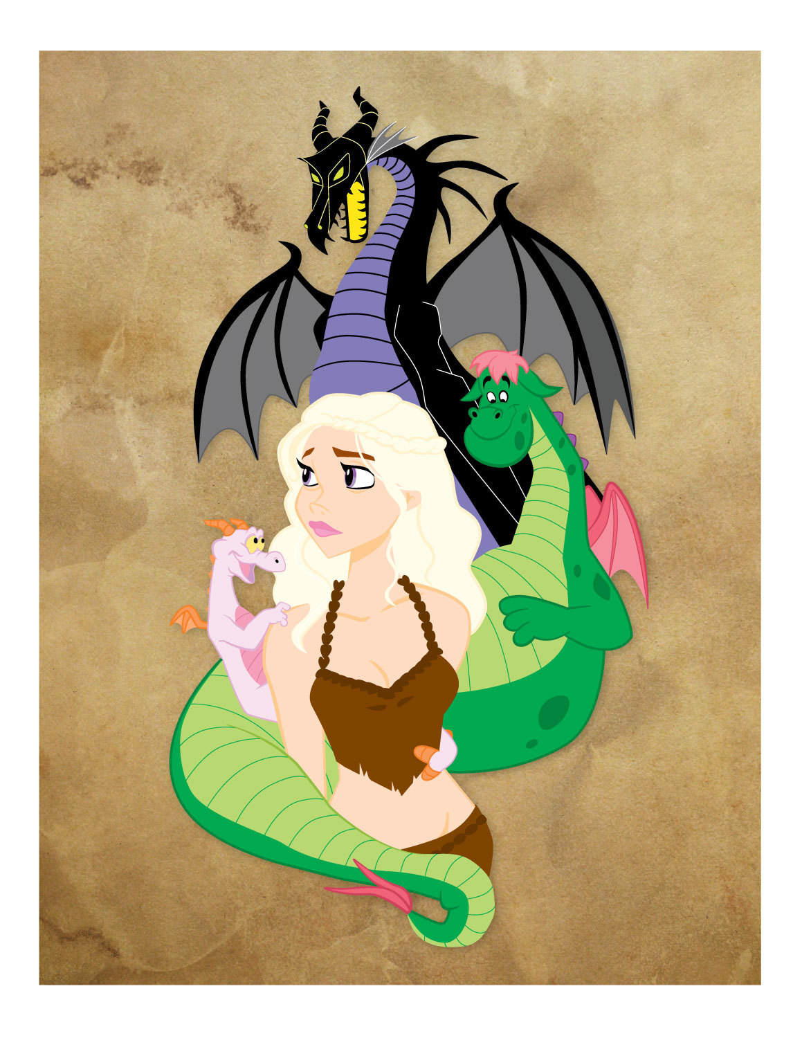 monaforever:  Mother of Dragons Disney style ( ©Mona Collentine (me))  Part of