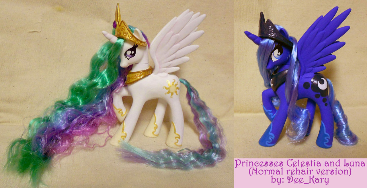 royalcanterlotvoice:  Celestia and Luna - made with new Celestia toy by *DeeKary