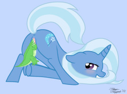 Ah, my debut picture as NiggerFaggot. The legend begins&hellip; Trixie unbirthing little Gummy as part of a magic trick. Kinda feel sorry for the little guy. Pose was completely new; I see a ton of flaws now, but that was my best about 9-10 months ago.