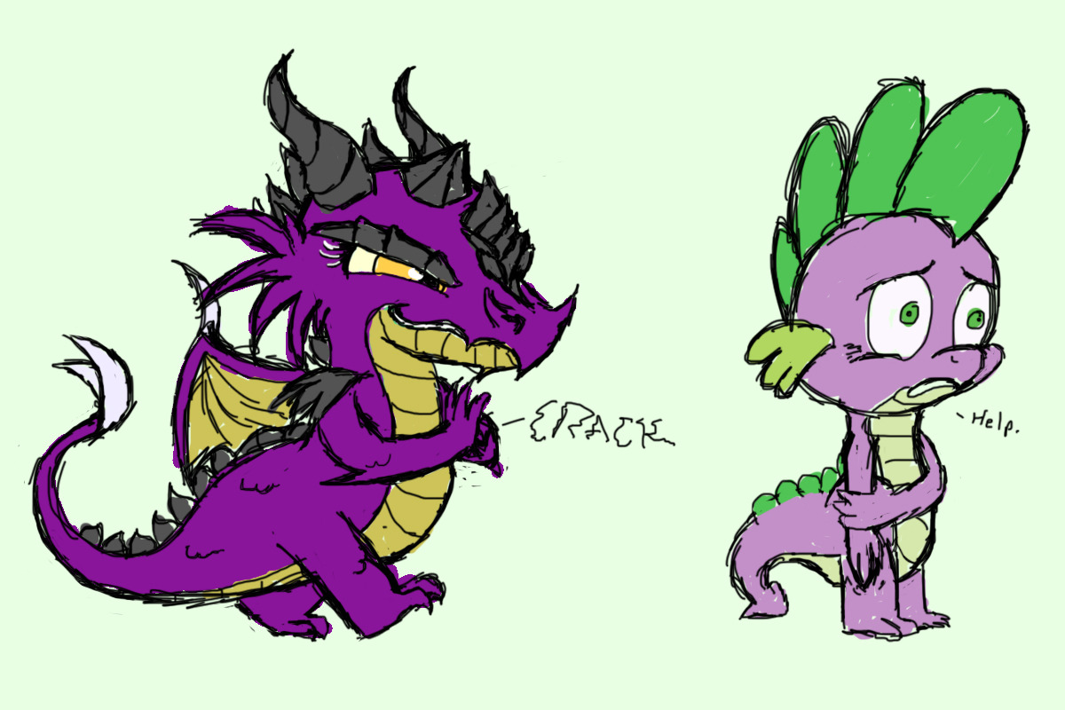 Another quickie. I started drawing a dragon head (girlfriend on left), then decided