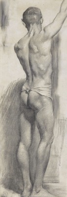 brazenswing:  Hugh Ramsay: Standing male nude, back view. 