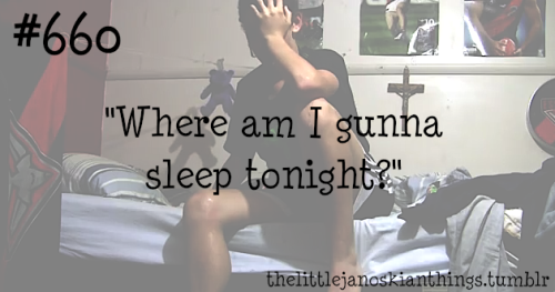 dreamerhappinessandjanoskians:  janoskianspage:  luke my bed i’ve told you so many times  doesn’t listen does he     I felt so sorry for him!