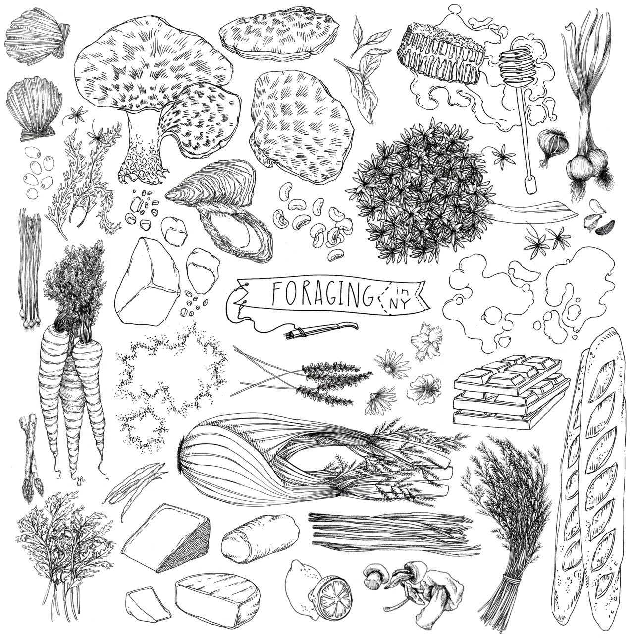 killtherecipe:  illustrations for garden gather dinner @lucyengelman @foodbookfair