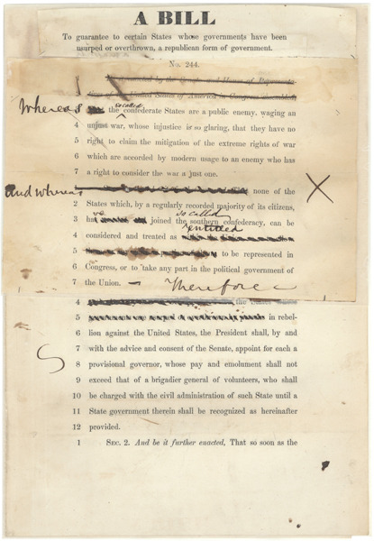 Today's Document — congressarchives: The Wade-Davis bill was