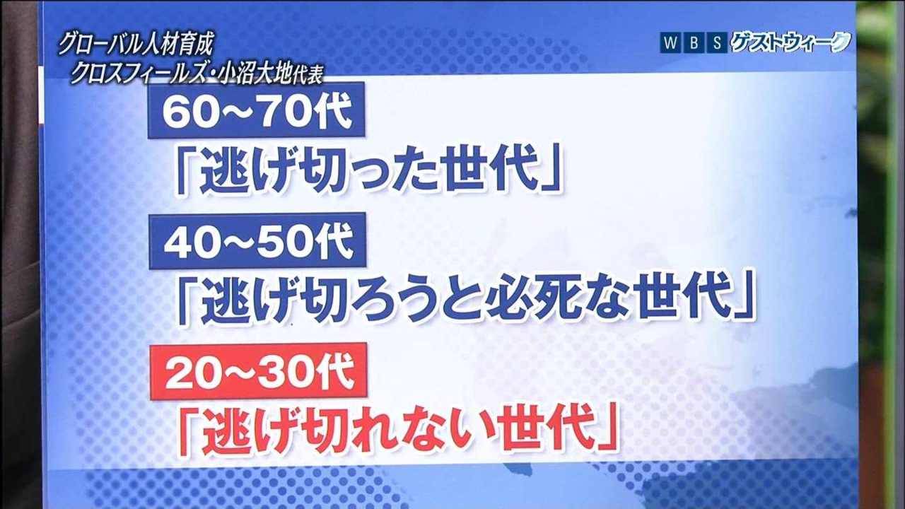 katoyuu:  テレ東「60～70代は『逃げ切った世代』 40～50代は『逃げ切ろうと必死な世代』