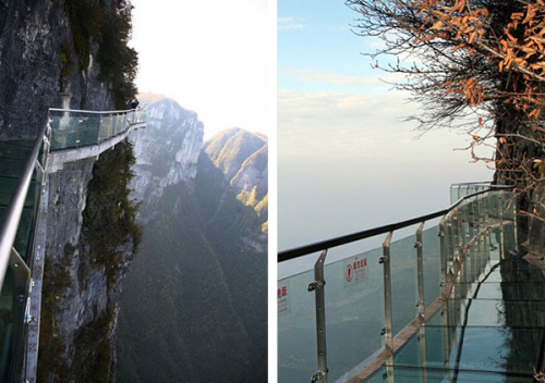 the-womanifesto: suckthislemon: The Walk Of Faith is a glass walkway built off the side of a cliff 1