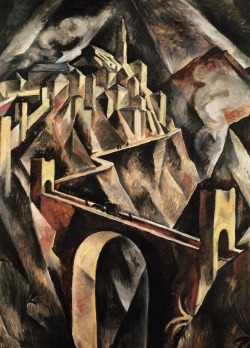 germanexpressionism:  Paul Adolf Seehaus, Mountain Town (oil on canvas, 1915) (via) 