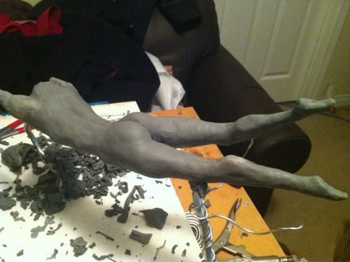 About to shorten my sculpture by one inch at the torso, Then it&rsquo;s onto the head, hair and 