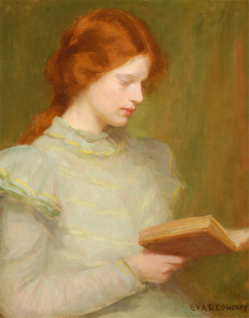 Young Girl Reading a Book. Eva D. Cowdery (American). Oil on canvas.“We are of opinion that instead 