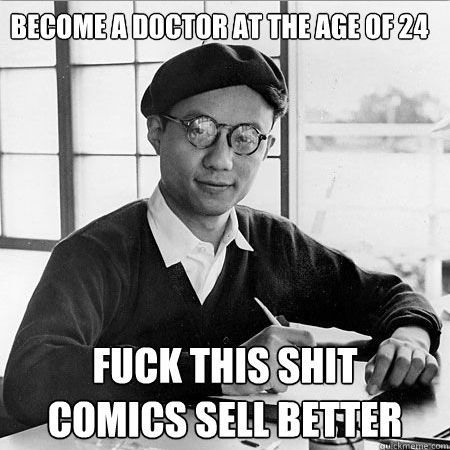 tezukaspanels:Osamu Tezuka as a meme? That’s right, Internet. This is Osamu Tezuka.You can call this