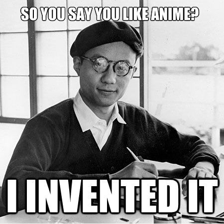adriofthedead:  noxi:  tezukaspanels:  Osamu Tezuka as a meme? That’s right, Internet.